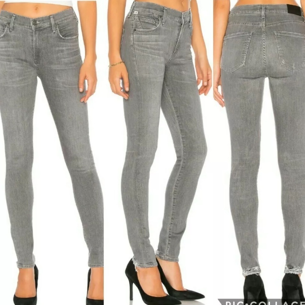 Citizens of humanity 27 Rocket High Rise Distressed Stretch Gray